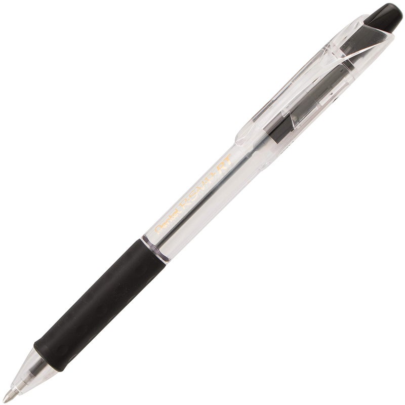Pentel قلم حبر جاف قابل للسحب من بنتل R.S.V.P. RT، خط متوسط، حبر أسود، عبوة 2 (BK93BP2A) - Image 2