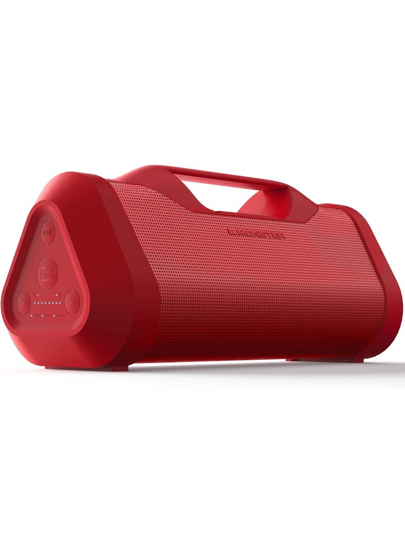Monster Blaster 3.0 Portable Wireless Bluetooth Speaker, 120W Rechargeable Wireless Boombox, USB Charge Out, IPX5 Water Resistant - Red - Image 1
