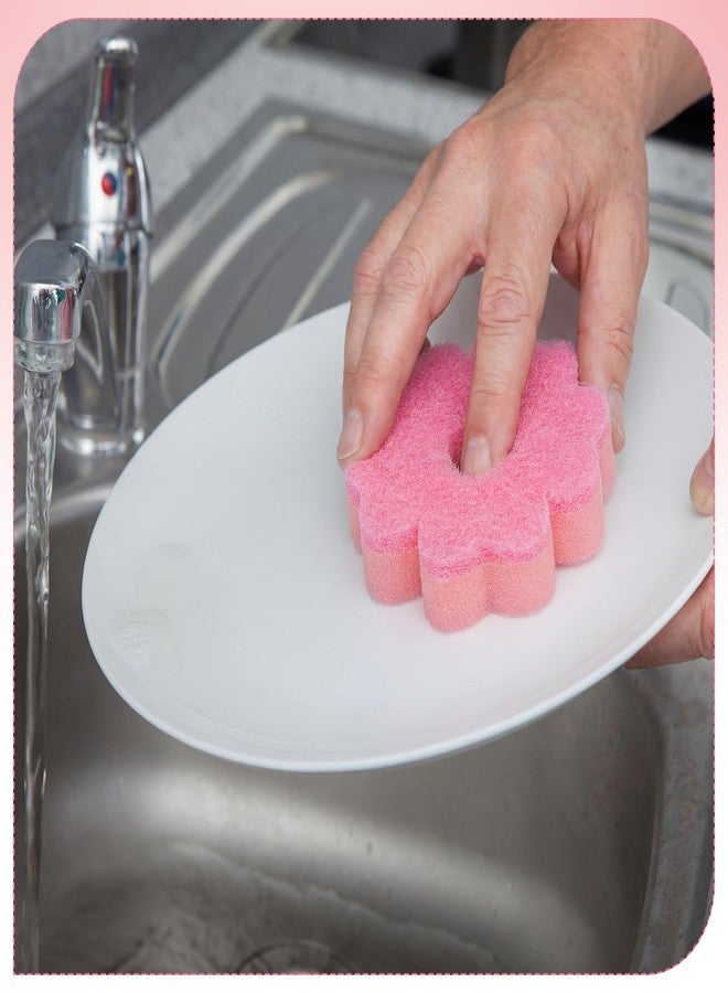 SiliFine 12 Pack Spring Flower Kitchen Sponges Bulk 3.15 x 4.7 Inch Scrub Sponge Dual Sided Scrubber Sponge Holiday Cleaning Sponges Dish for Dishwashing Kitchen Accessories Home Gift Decor - Image 4