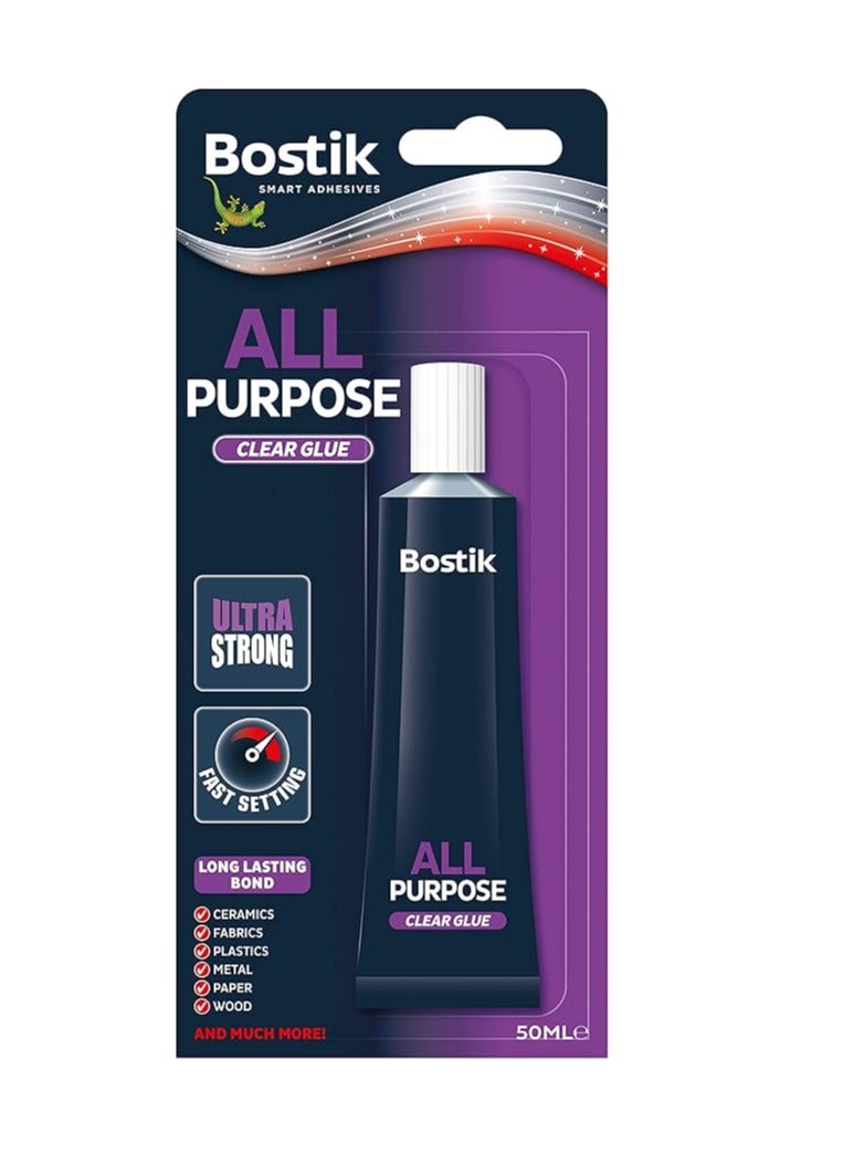 Bostik All Purpose Clear Glue 50ml Content - Image 1