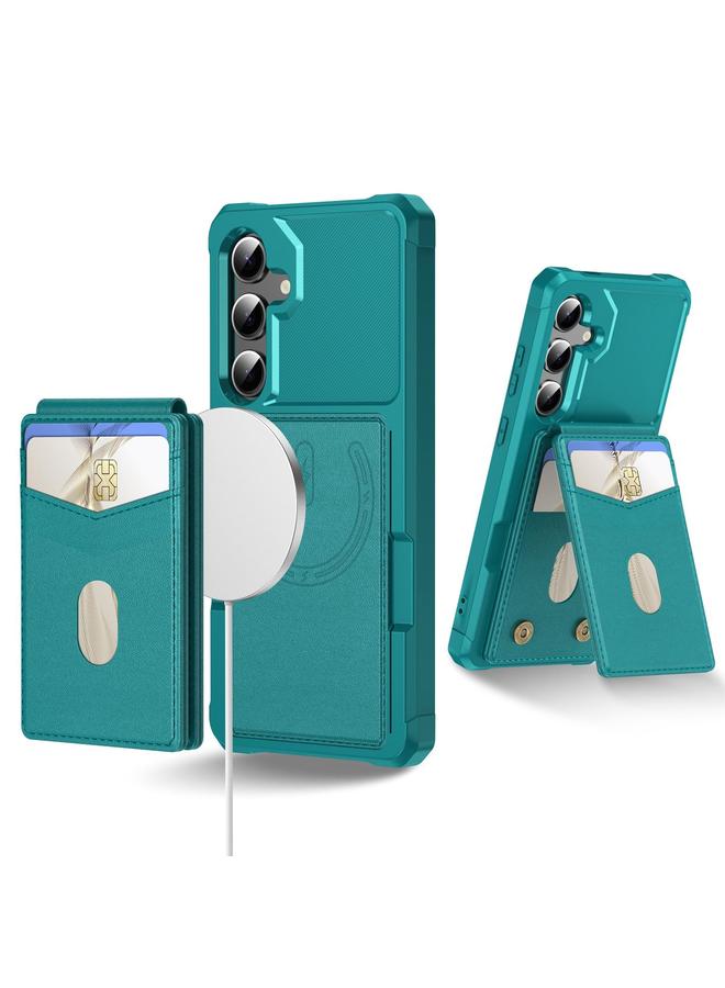 S-TOP Case For Samsung Galaxy S25 5G 2-in-1 Magnetic Wallet MagSafe Leather Back Phone Case - Image 1