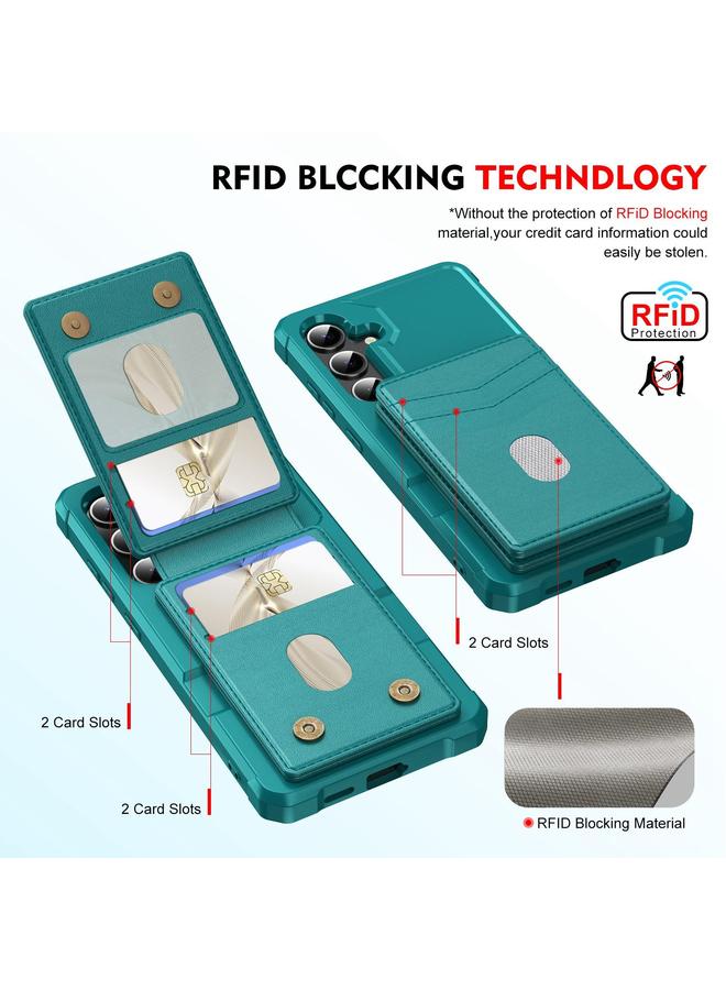 S-TOP Case For Samsung Galaxy S25 5G 2-in-1 Magnetic Wallet MagSafe Leather Back Phone Case - Image 3