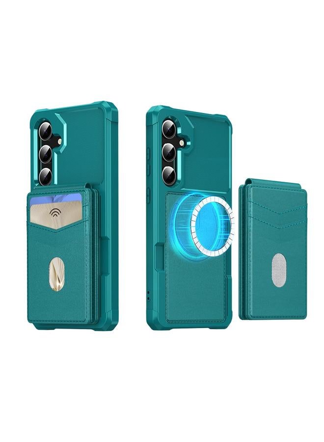 S-TOP Case For Samsung Galaxy S25 5G 2-in-1 Magnetic Wallet MagSafe Leather Back Phone Case - Image 2