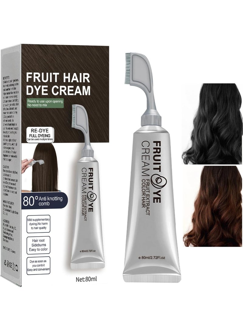 EELHOE Fruit Essence Hair Dyeing Comb,Plant Extract Hair Dye Essence,Xusheng Black Fruit Dyeing Cream,Fruit Essence Coloring Comb, Plant-Based Comb Hair Dye,Hair Dye for Gray Hair Coverage - Image 2