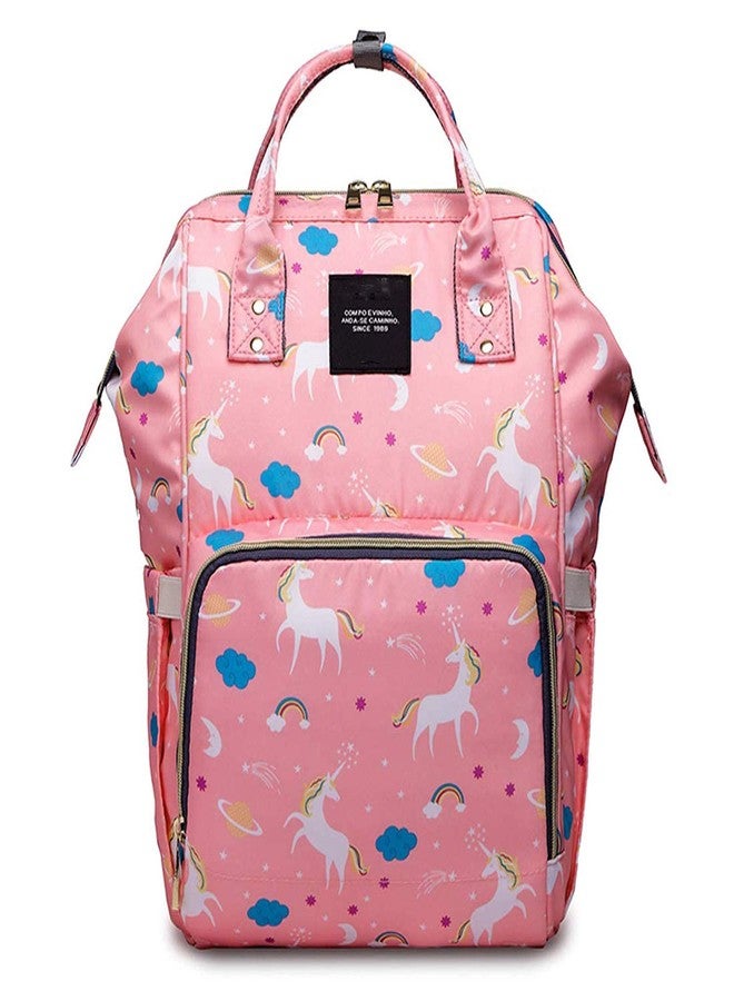 Tip 'n' Top Premium Baby Diaper Bag Backpack for Travelling for Toddlers & Kids (Pink Unicorn) - Image 1