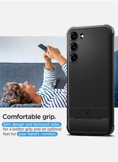 Spigen غطاء حماية متين لهاتف سامسونج جالاكسي S23 مصنوع من ألياف الكربون - أسود مطفي  - Image 5