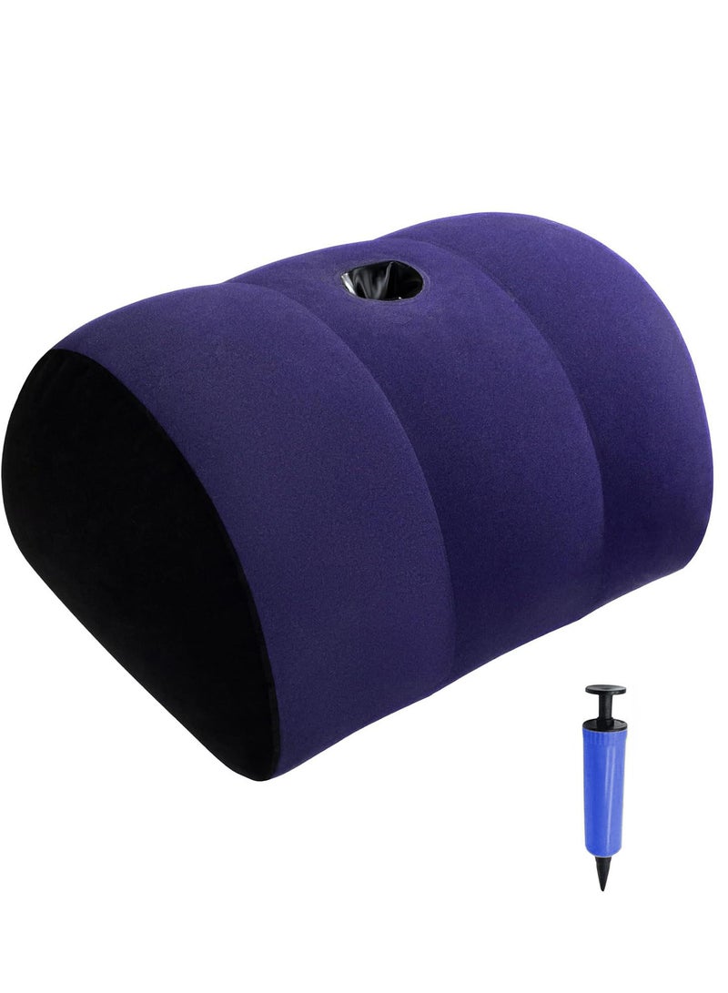 Leg Positioner Pillows, Inflatable Pillow, Portable Cushion Body Pillow, Leg Elevation Velvet Pillow, for Bed Sofa Travel Camping, with pump - Image 1