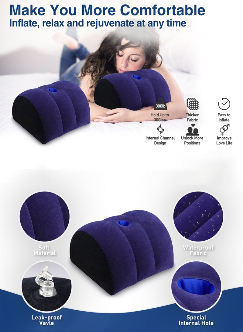 Leg Positioner Pillows, Inflatable Pillow, Portable Cushion Body Pillow, Leg Elevation Velvet Pillow, for Bed Sofa Travel Camping, with pump - Image 2