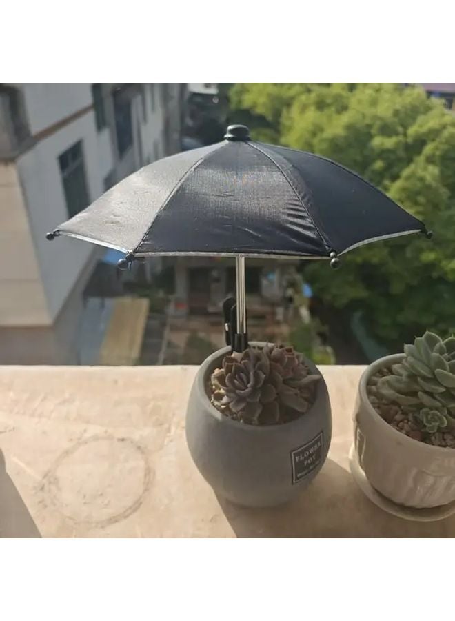 Pink Adjustable Height Outdoor Phone Sunshade Umbrella Portable Clip On Polyester - Image 3