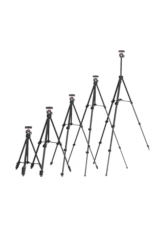 Ulanzi - ULANZI 2 in 1 Camera Phone Video Tripod - TT51 Portable Tripod Stand I 360° Rotable Ball Head I Hidden Cold Shoe Phone Holder I 600g Lightweigt I 1.38m/51in Long I 5 Section Extenable Vlog Tripod - Image 1