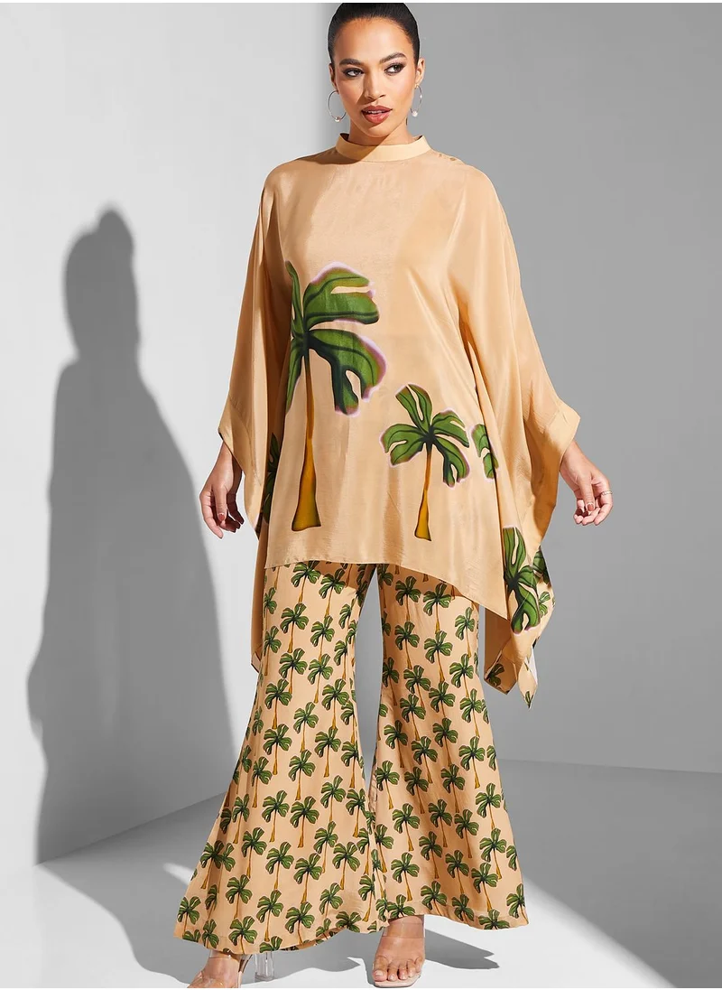 masaba Printed Top & Flared Leg Pants Set