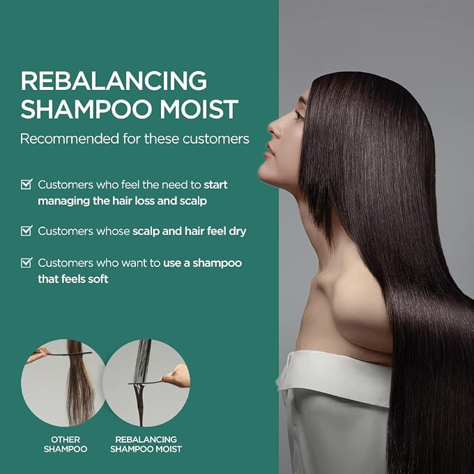AYUNCHE Rebalancing Shampoo Moist 11.8oz [For Dry Scalp] | Soft & Moisturizing Cleansing Shampoo | Strengthen and Protect Weakened Hair Roots | Korean Salon Brand - Image 3