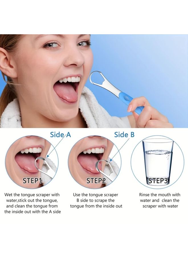 Yellow Stainless Steel Tongue Cleaner with Gel Handle Boxed Set of 4 - Image 4