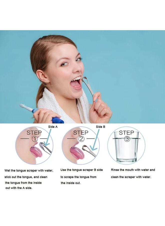 Yellow Stainless Steel Tongue Cleaner with Gel Handle Boxed Set of 4 - Image 2