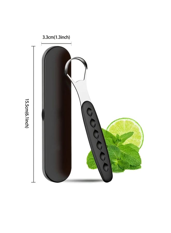 Yellow Stainless Steel Tongue Cleaner with Gel Handle Boxed Set of 4 - Image 3