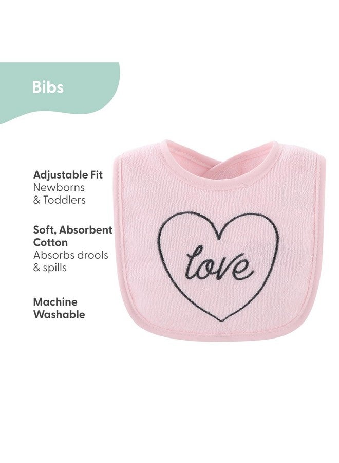 The Peanut Shell The Peanutshell Baby Girl Terry Bib Set of 10-100% Cotton, Soft, Absorbent Baby Bibs for Girls, Toddler Baby Girl Bibs Set, Newborn & Infant Bib - Rainbow Floral - Image 2