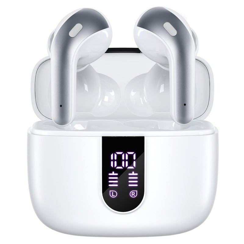 TAGRY Bluetooth Headphones True Wireless Earbuds 60H Playback LED Power Display Earphones with Wireless Charging Case IPX5 Waterproof in-Ear Ear buds with Mic for TV Smart Phone Laptop Computer Sports - Image 1