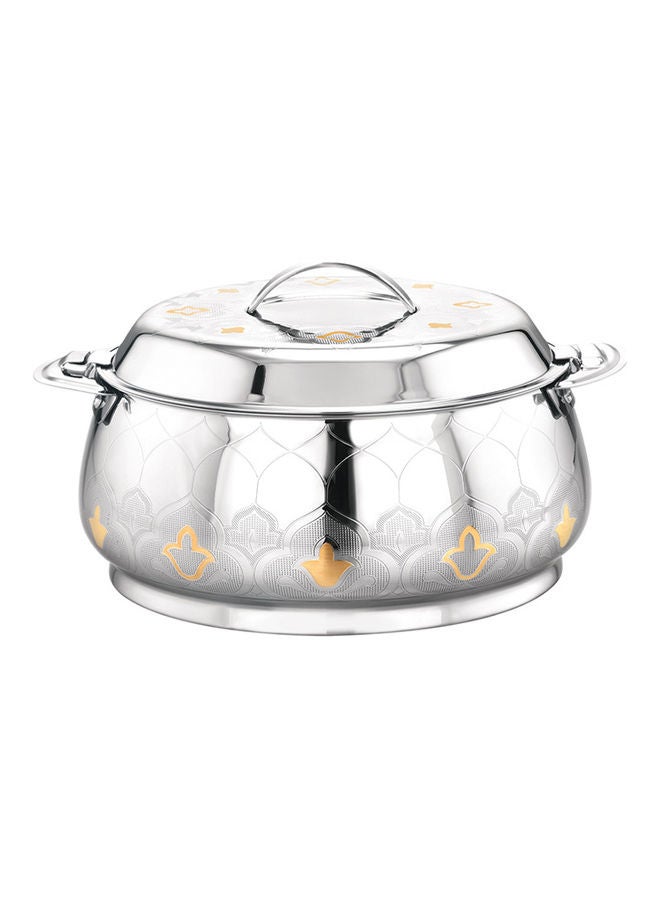 Royalford Food-Grade Hot And Cold Hotpot With Double Wall Vacuum Insulation| Firm Twist Lock To Keep Food Fresh For Long| Elegant And Unique Design Perfect For Rice Roti Curry| Silver and Golden Silver and Golden 28x28x17 cmml - Image 1