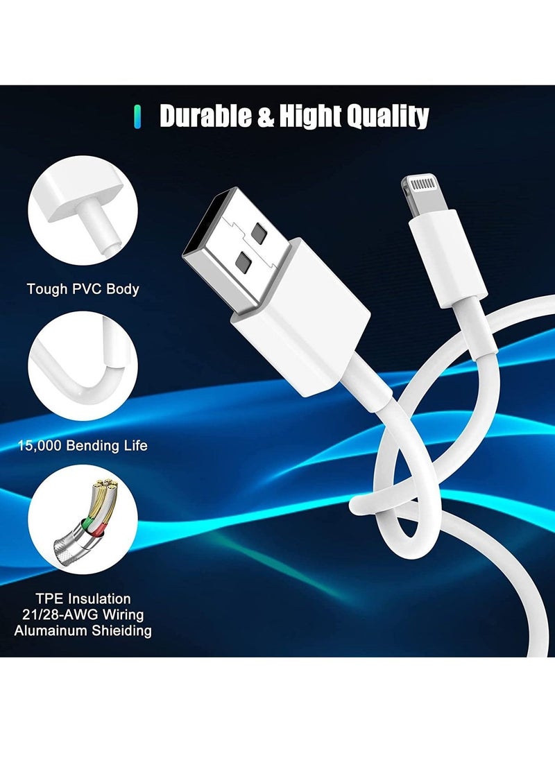 iPhone Charger Cable 2M, 3Pack [Apple MFi Certified] Long Lightning to USB Cable 3 meter, Apple Fast Charging Lead for Apple iPhone 13 Pro/12 Pro Max/12 Mini/11/X/XS/XR/XS - Image 4