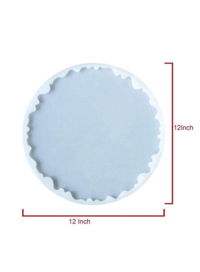 SNOOGG Pack of 1 Size 12 Inch Silicone A-Gate Uneven Geode Round Shaoe Heavy Duty Moulds and Epoxy Resin Casting Resin Art DIY Project - Image 2