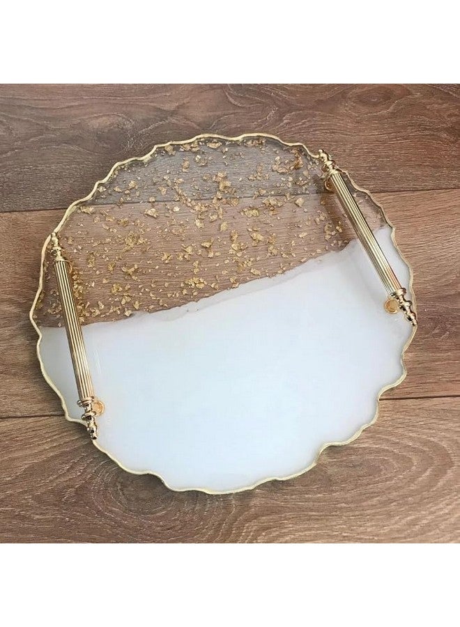 SNOOGG Pack of 1 Size 12 Inch Silicone A-Gate Uneven Geode Round Shaoe Heavy Duty Moulds and Epoxy Resin Casting Resin Art DIY Project - Image 4