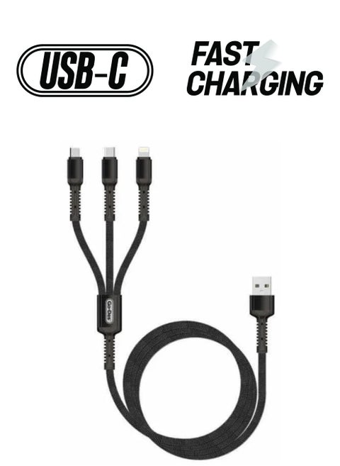 Go-Des 3in1 Fast charging Data cable type C ios and Micro Usb 3A, 1.2M GD-UC511
