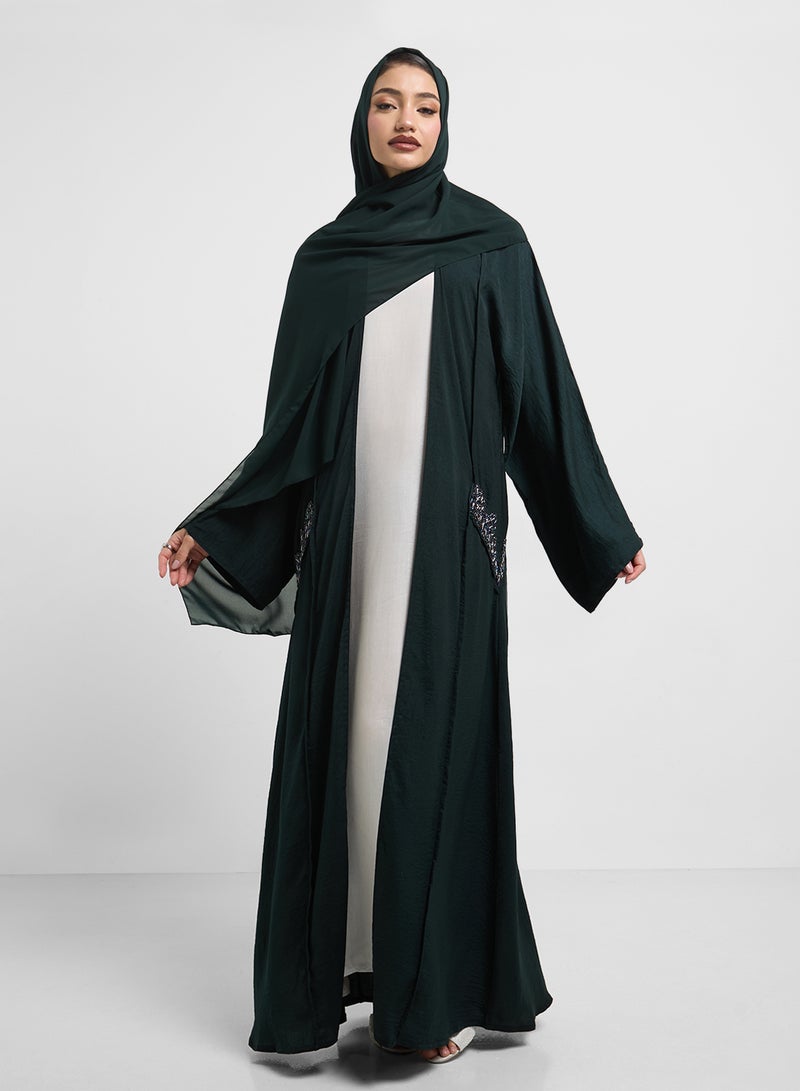 hayas closet Embellished Abaya with Sheila  - Image 1