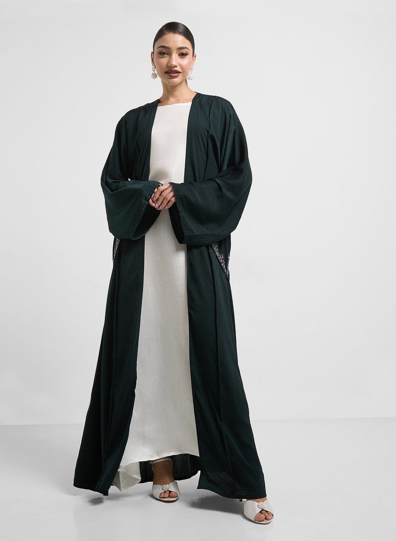 hayas closet Embellished Abaya with Sheila  - Image 4