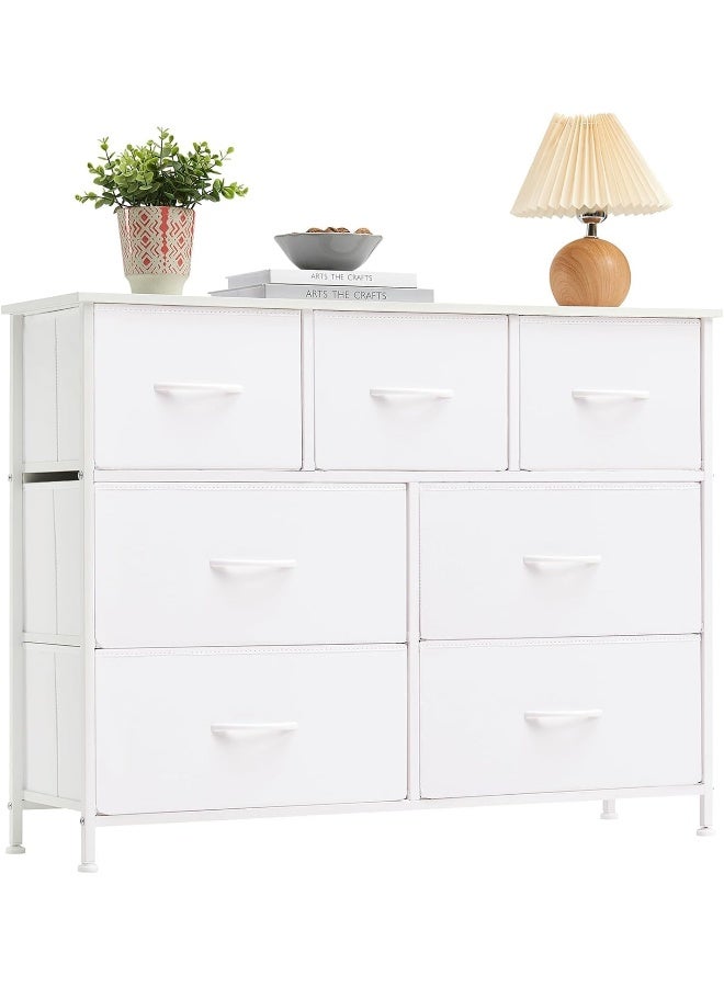 SKY-TOUCH خزانة تخزين: خزانة نوم مع 7 أدراج صندوق تخزين واسع مع صناديق قماش قابلة للإزالة وحدة تنظيم التخزين لغرفة المعيشة المدخل الممر غرفة الأطفال - Image 1