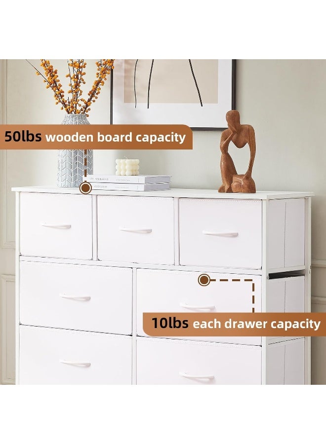 SKY-TOUCH خزانة تخزين: خزانة نوم مع 7 أدراج صندوق تخزين واسع مع صناديق قماش قابلة للإزالة وحدة تنظيم التخزين لغرفة المعيشة المدخل الممر غرفة الأطفال - Image 4