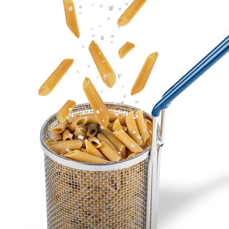 Lot45 Pasta Strainer with Handle 1 Pack - Stainless Steel Boiling Blanching Basket - 1 Pound Noodle Strainer for Restaurant Kitchen - Cylindrical Colander for Spaghetti, Ramen, Pho, and Veggies - Image 5