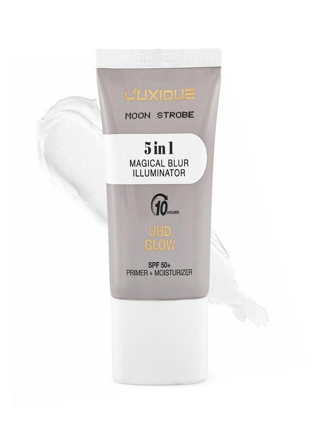 Luxique 5 in 1 Magical Blur Illuminator Moon Strobe | SPF 50+ Primer, Moisturizer & Highlighter | Blurs Pores, UHD Glow Up to 10 Hours | Non-Acnegenic | 30 ml - Image 1