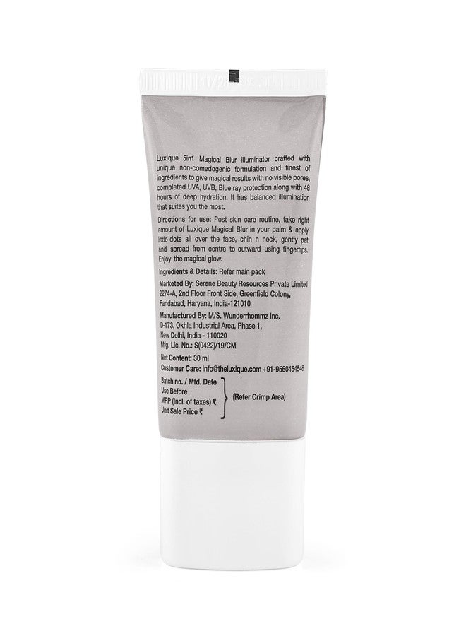 Luxique 5 in 1 Magical Blur Illuminator Moon Strobe | SPF 50+ Primer, Moisturizer & Highlighter | Blurs Pores, UHD Glow Up to 10 Hours | Non-Acnegenic | 30 ml - Image 5