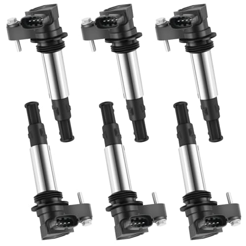MAS Set of 6 Ignition Coil Pack Compatible with 2004-2009 Chevy Buick Cadillac GMC Saab Saturn Enclave Traverse CTS STS 9-3 V6 2.8L 3.6L Replacement For C1508 UF375 D501C D510A 5C1551 - Image 1