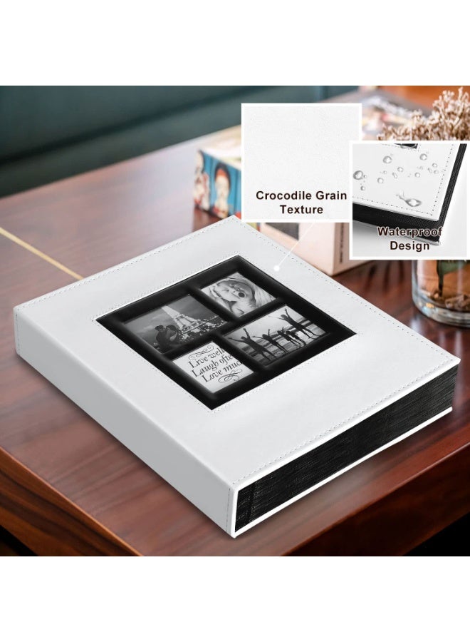 يُسلِّم ألبوم صور 4x6، 1000 جيب للصور، سعة كبيرة جدًا لألبومات صور عائلية لحفلات الزفاف، يحمل 1000 صورة أفقية ورأسية، أبيض - Image 3