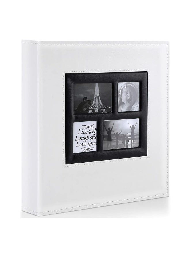 يُسلِّم ألبوم صور 4x6، 1000 جيب للصور، سعة كبيرة جدًا لألبومات صور عائلية لحفلات الزفاف، يحمل 1000 صورة أفقية ورأسية، أبيض - Image 1