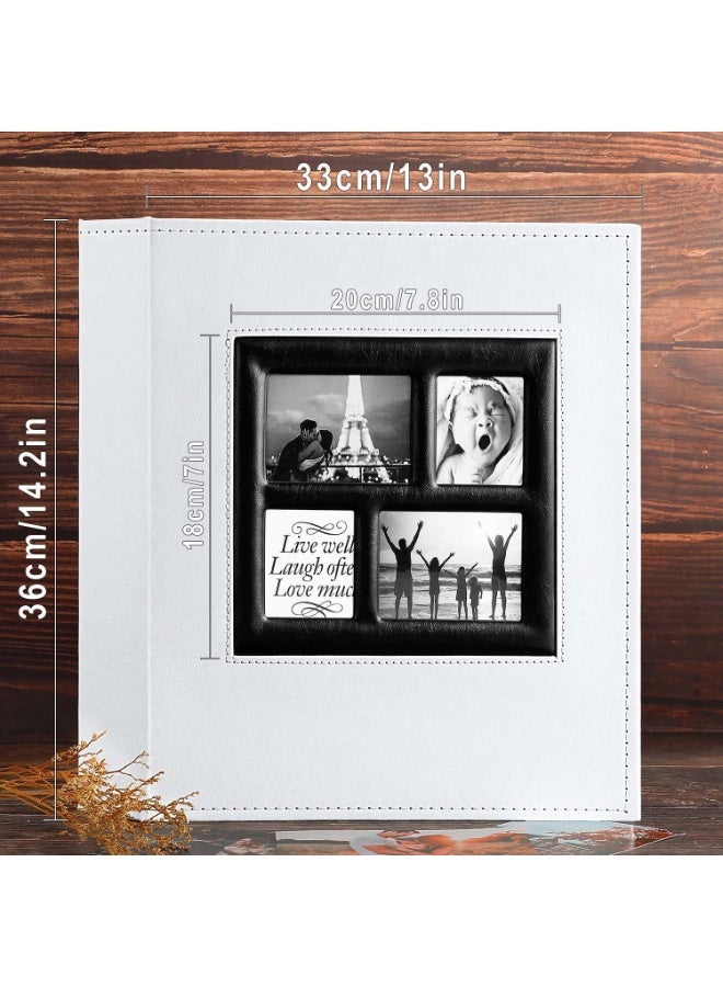 يُسلِّم ألبوم صور 4x6، 1000 جيب للصور، سعة كبيرة جدًا لألبومات صور عائلية لحفلات الزفاف، يحمل 1000 صورة أفقية ورأسية، أبيض - Image 5