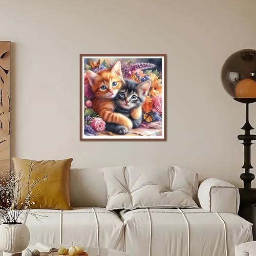 Kulvci Diamond Art Painting Kits for Adults Cat, Diamond Art Kits for Beginners, 5D DIY Full Drill Gem Craft for Home Decor Gift 12x12inch - Image 2