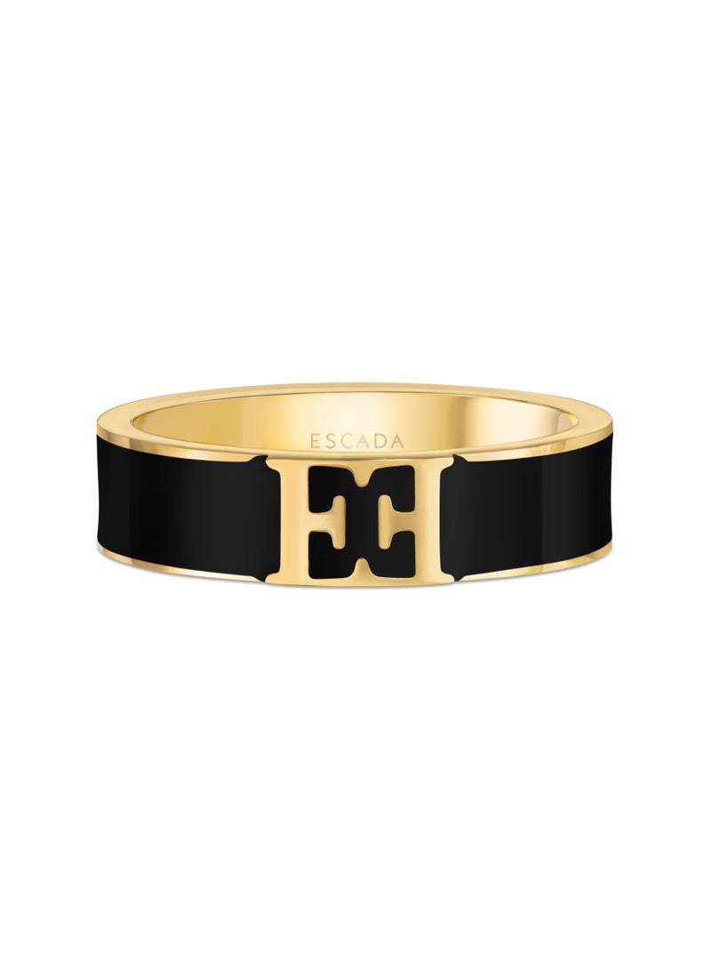 ESCADA Scarlett Gold Plated Black Enamel Ring For Women 52MM  - Image 1