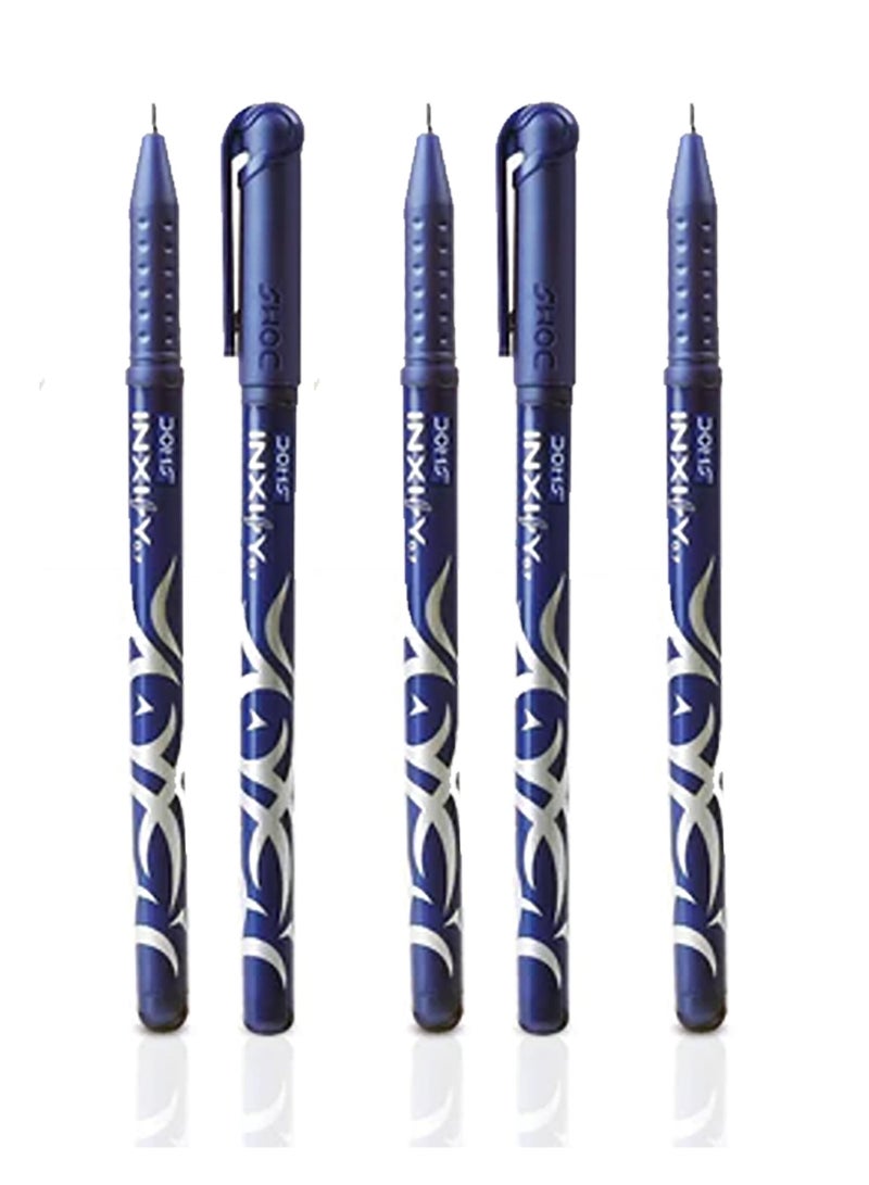 DOMS أقلام حبر جاف إينكسي في 0.7 مم زرقاء عبوة من 5 أقلام - Image 2