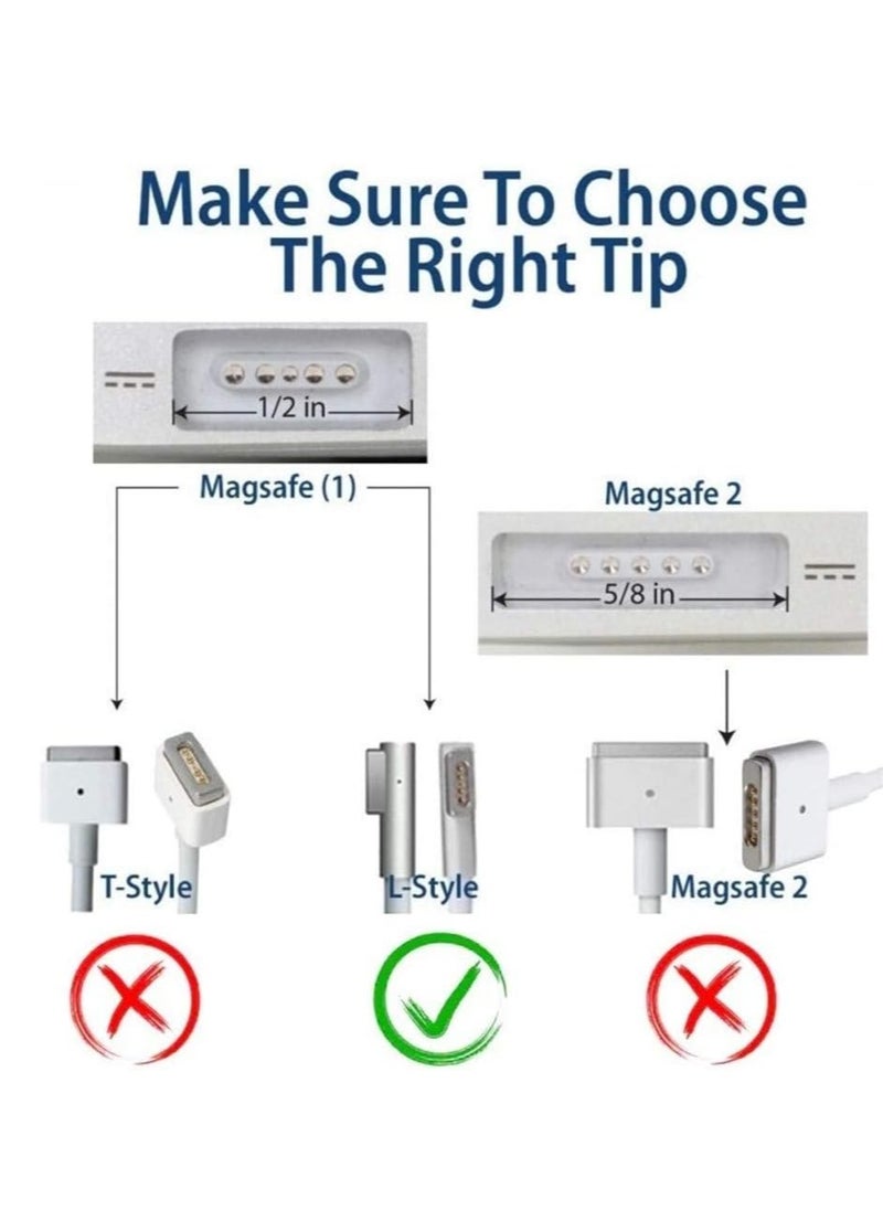 Max Power - Mac Book Pro magsafe 1 Charger - 60W L-Tip Replacement for AC Power Adapter, Compatible with Adapter for Mac Book Pro 13 Inch Before 2012 and Mac Book(2009-2010)ModelsA1344,A1330,A1342,A1278,A1185,A1184,A1181 - Image 1