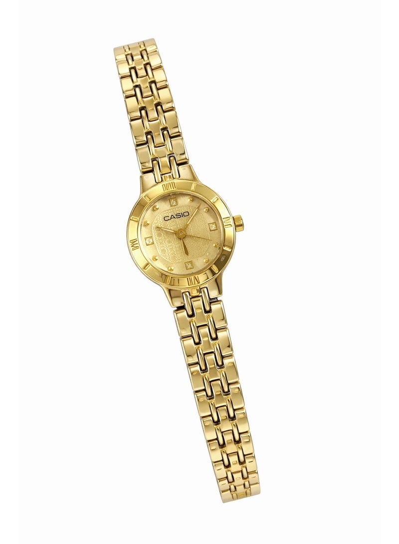 Casio Women’s Analog Wristwatch with Gold Stainless Steel Bracelet – Gold Dial