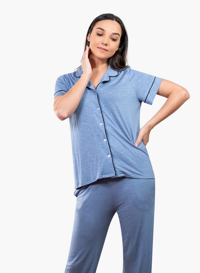 Aadaraya Collared Shirt and Pyjama Set - Image 3