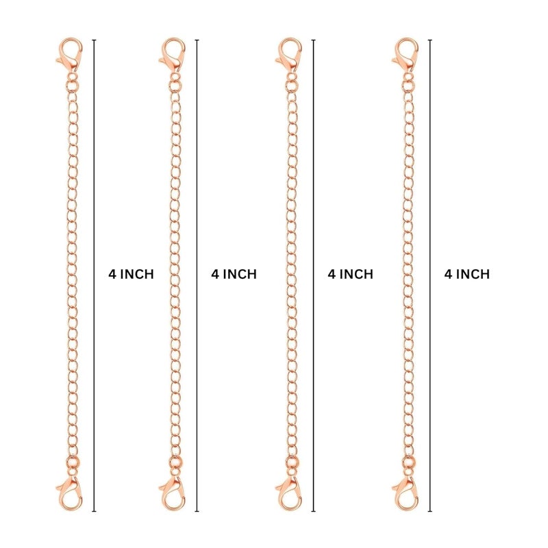 ST logo Hanging Tree Women Rose Gold Girl Boy & Men Jewellery Making Extender for Chain Set Bracelet Pendant & Necklace Adjustable Extension 10 Pcs Pack (4 inch) - Image 2