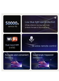 Generic Portable Chip Intelligence 5G Projector Support WiFi, Bluetooth HD With Aspect Ratio For Home  - Image 4