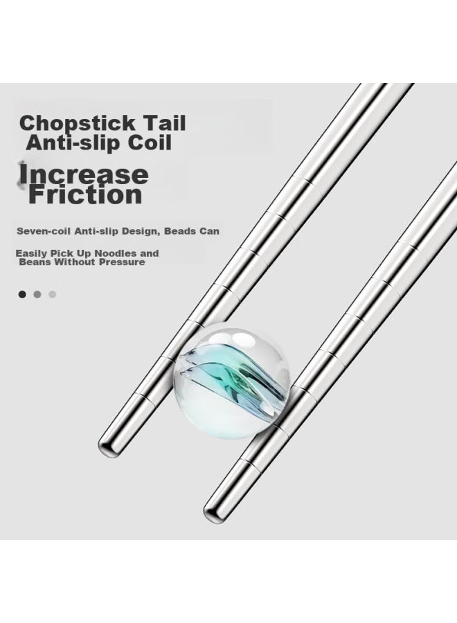 Millennium Love Wood Qianianlianmu High-quality 304 Stainless Steel Chopsticks, Anti-mold And Heat-resistant, For Home And Hotel Use, 22.5cm, 10 Pairs, Bxk0001 - Image 2