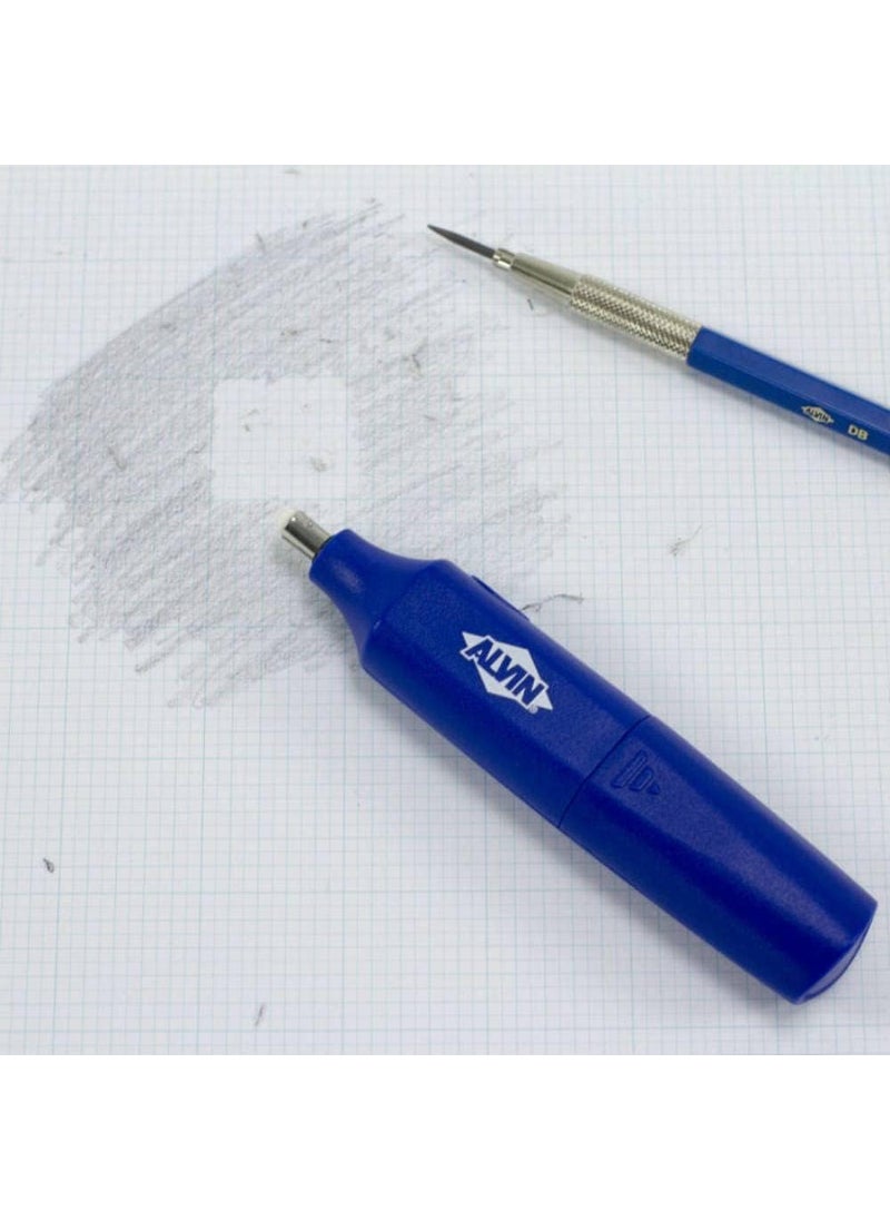 Alvin Alvin Battery Operated Eraser Auto Erasers for Drawing Painting Sketching Drafting Architectural Plans Comes with 8 replacement erasers  Blue  - Image 3