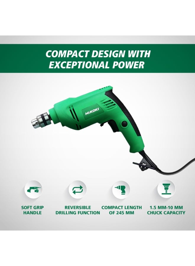 Hikoki 10mm Electric Drill, 235W Powerful Motor, Lightweight 1.1kg Compact Design – Model FD10SAE6Z - Image 2