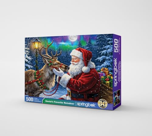 Springbok Santas Favorite Reindeer 500 Piece Jigsaw Puzzle for Adults and Family Christmas and Holiday Puzzle Unique Cut Pieces Made in USA - Image 5