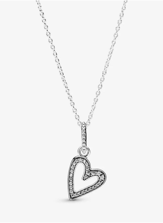 PANDORA Sparkling Freehand Heart Pendant Necklace  - Image 1